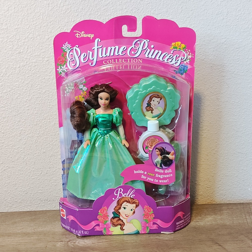 Mattel Disney Perfume Princess Belle Green 1994 Vintage Doll 12743